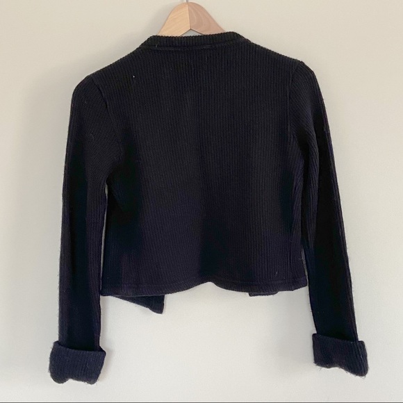 La Petite Francaise Knit Cropped Cardigan Black S - Picture 4 of 11